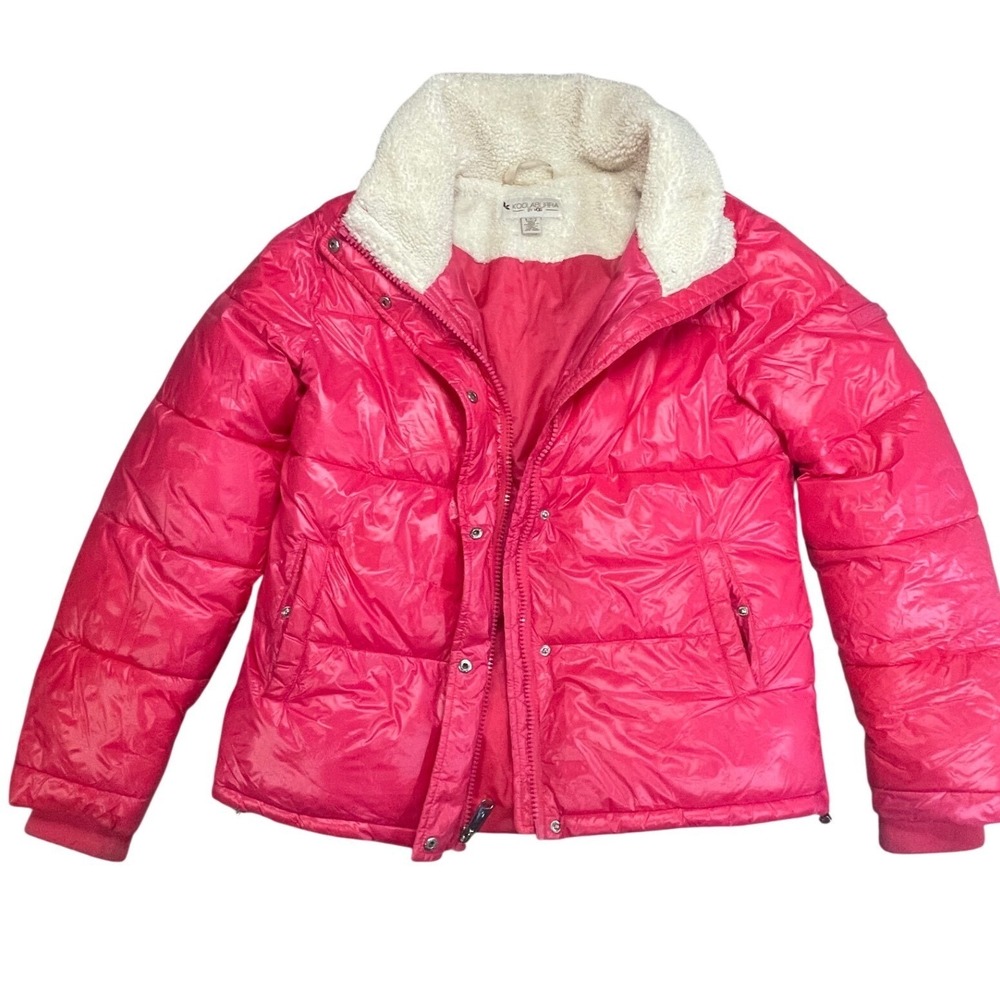 Koolaburra by UGG Puffer Jacket Sherpa Lined Bright Pink Women's Small S winter
